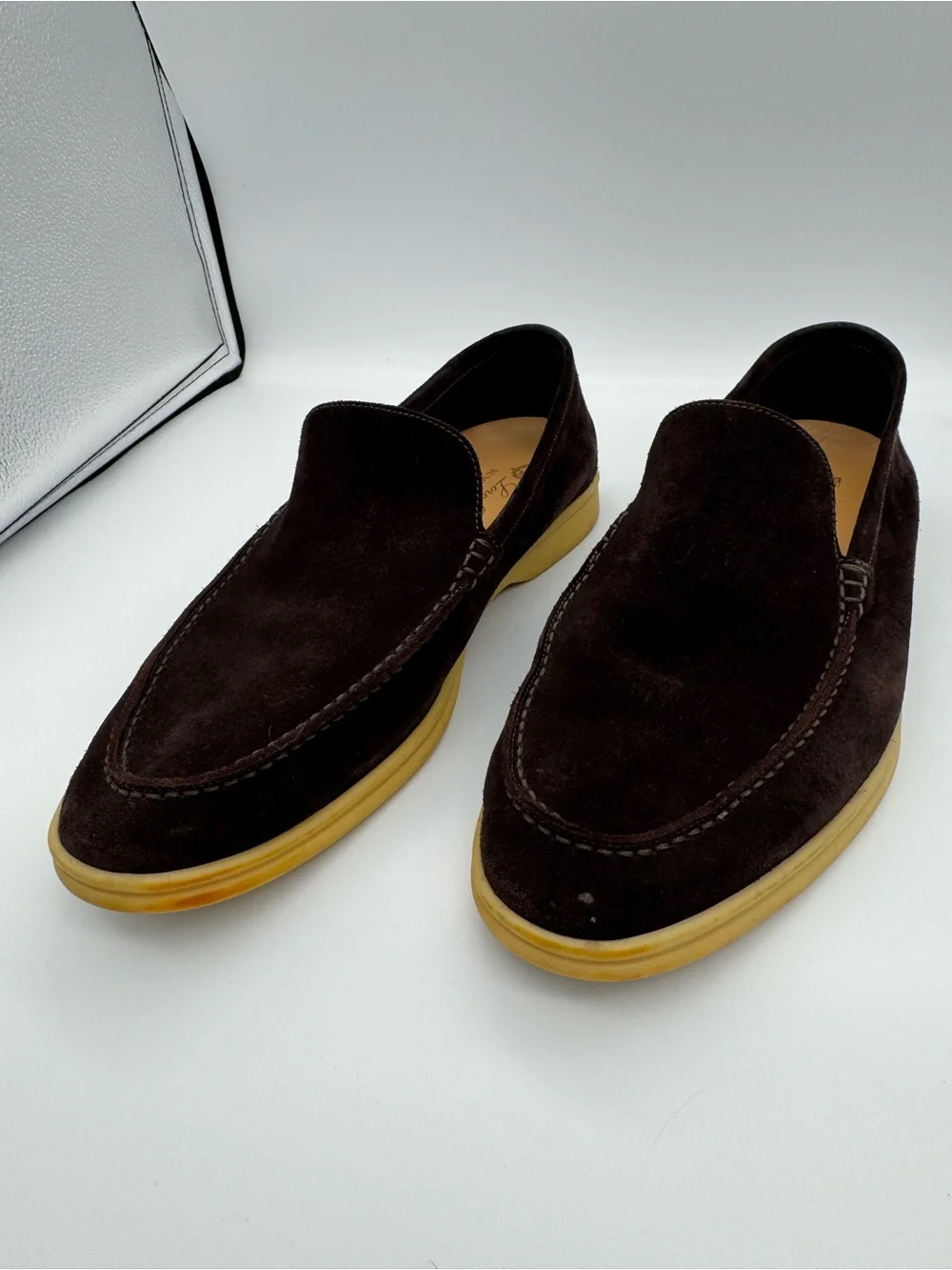 Loro Piana Summer Walk Dark Brown Suede Loafers Men’s US 11.5 D EU 44.5
